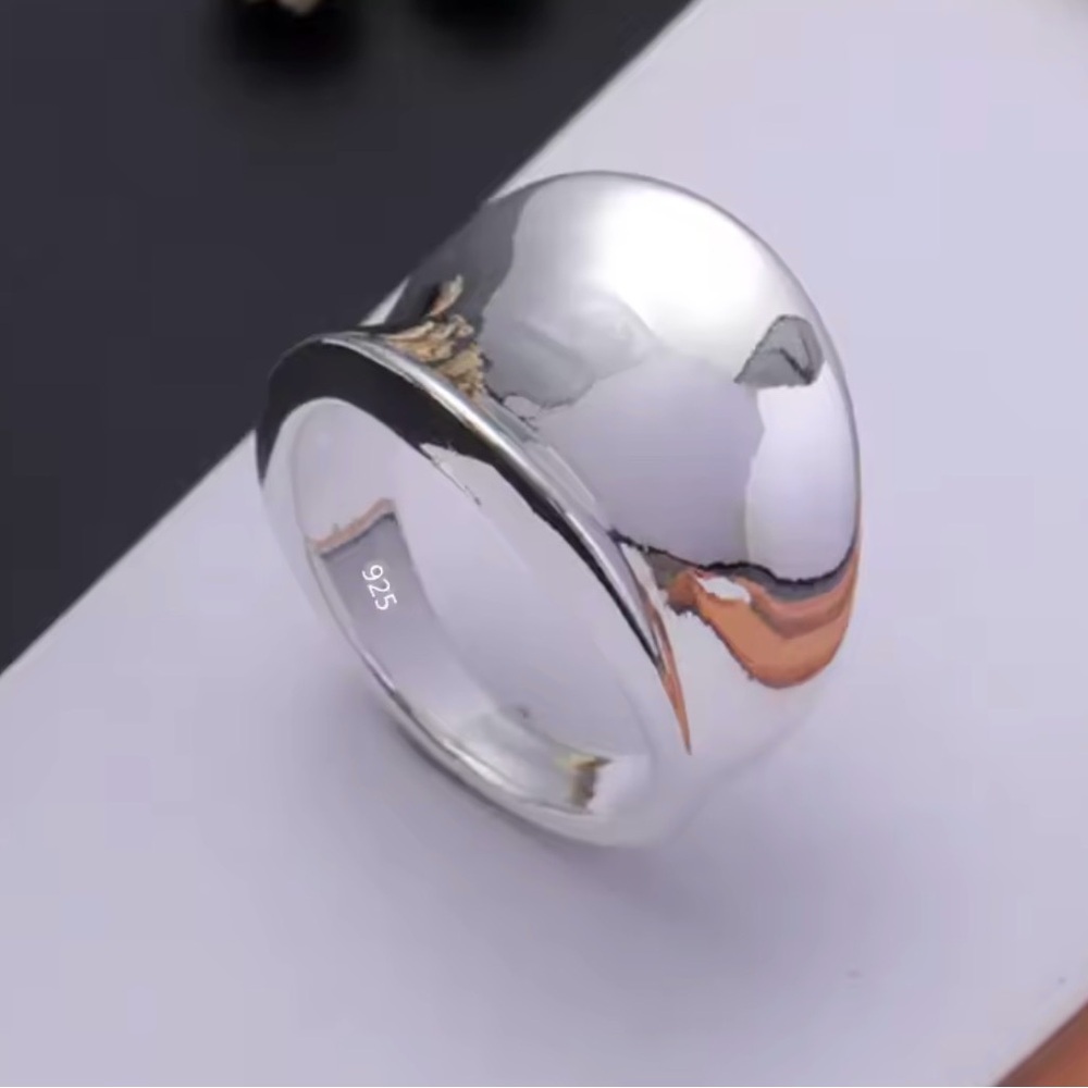 .925 Sterling  Silver Wide  Ring  Elegant Ring